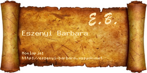 Eszenyi Barbara névjegykártya